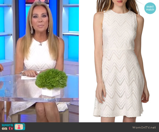 Donna Morgan Chevron Lace Fit & Flare Dress worn by Kathie Lee Gifford on Today