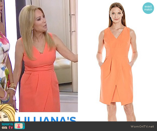 Donna Morgan Tulip Hem Sleeveless Crepe Dress worn by Kathie Lee Gifford on Today