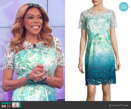 Elie Tahari Laced Organdy Mini Dress worn by Wendy Williams on The Wendy Williams Show