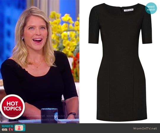 Elizabeth and James Aiden stretch-ponte mini dress worn by Sara Haines on The View