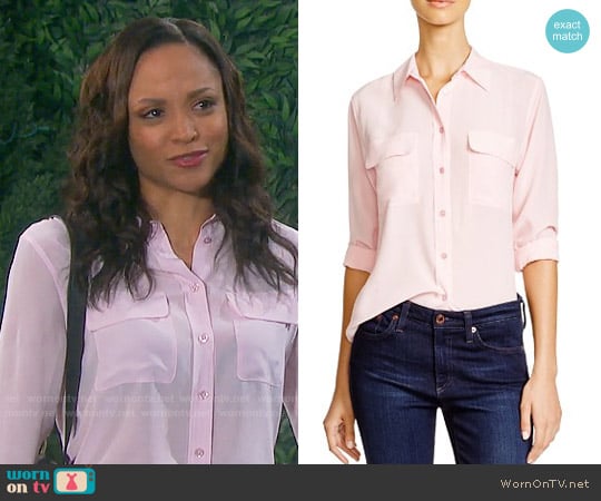 Equipment Slim Signature Button Down worn by Lani Price (Sal Stowers) on Days of our Lives
