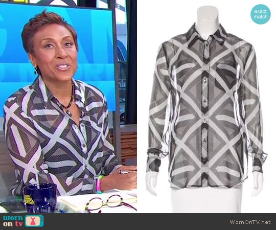 Equipment Silk Printed Top worn by Robin Roberts on Good Morning America