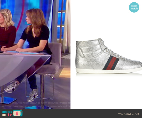 Gucci Bambi Glitter High-top Trainers worn by Jedediah Bila on The View