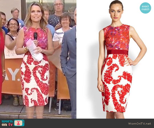 Giambattista Valli Mixed Media Floral Dress worn by Savannah Guthrie on Today