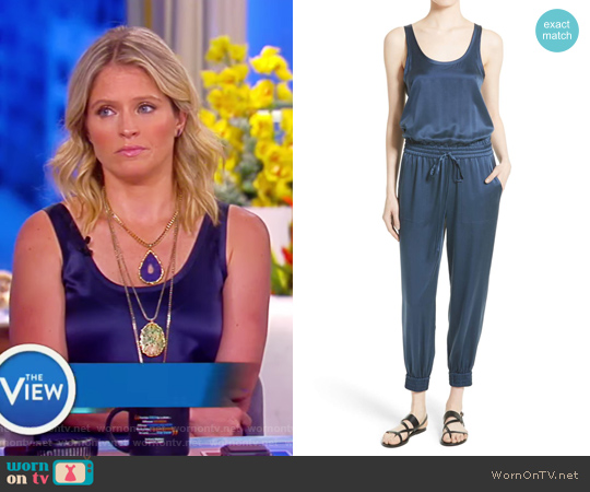 Theory Hekuba Silk Jumpsuit worn by Sara Haines on The View