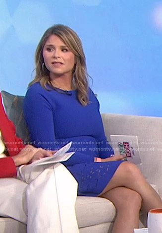 Jenna’s blue diamond laser-cut knit dress on Today