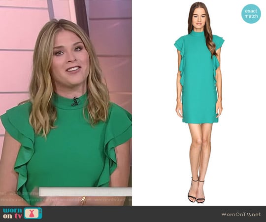 Kate Spade Satin Crepe Flutter Sleeve Dress worn by Jenna Bush Hager on Today