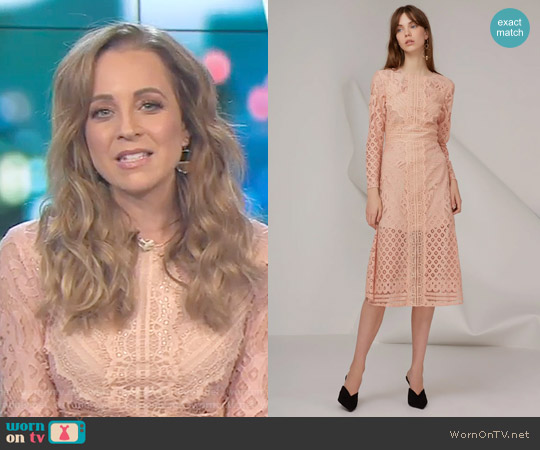 Keepsake Bridges Lace Long Sleeve Dress worn by Carrie Bickmore on The Project