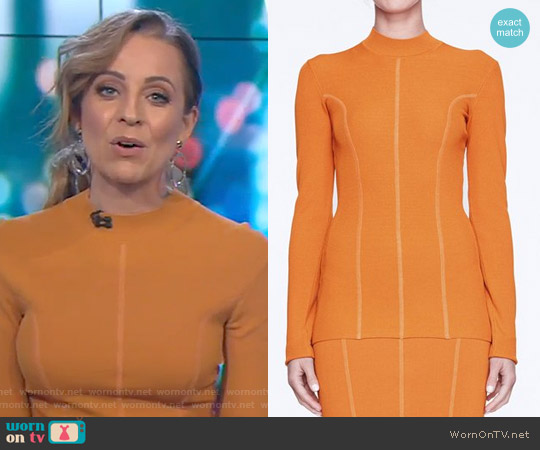 Life with Bird Long Sands Top worn by Carrie Bickmore on The Project