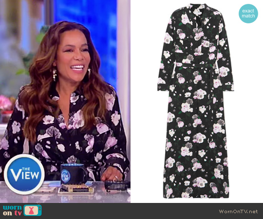 Equipment Major Printed Washed-silk Maxi Dress worn by Sunny Hostin on The View