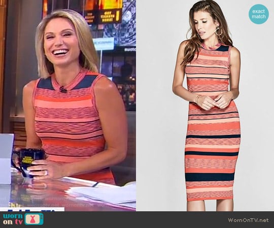 Marciano by Guess Felice Striped Sweater Dress worn by Amy Robach on Good Morning America
