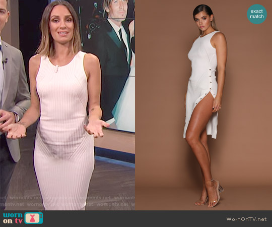 Meshki Hilaria Ribbed Knit Dress worn by Catt Sadler on E! News