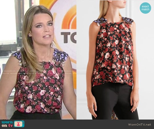 Mother of Pearl Paula Faux Pearl-Embellished Top worn by Savannah Guthrie on Today