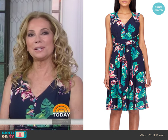 Tahari ASL Palm Fit & Flare Dress worn by Kathie Lee Gifford on Today
