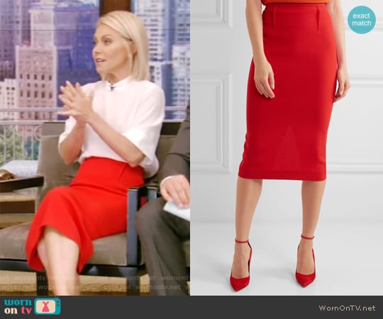Roland Mouret Arreton Skirt worn by Kelly Ripa on Live with Kelly and Mark