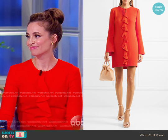 Rachel Zoe Monner Ruffled Stretch-Crepe Mini Dress worn by Jedediah Bila on The View