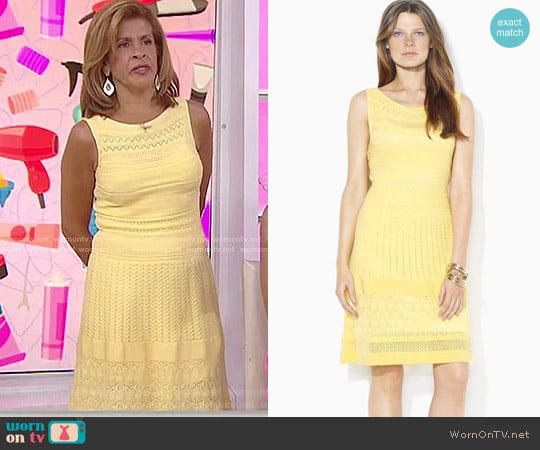 Ralph Lauren Sleeveless Pointelle-Knit Sweater Dress worn by Hoda Kotb on Today