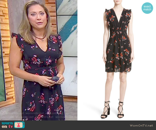Rebecca Taylor Marguerite Floral Stretch Silk Dress worn by Ginger Zee on Good Morning America