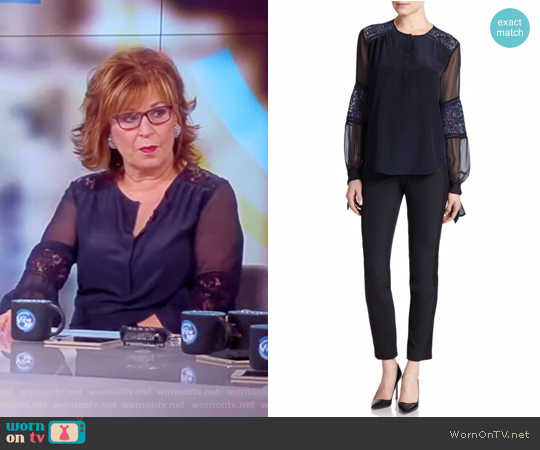 Rebecca Taylor Silk Lace-Panel Top worn by Joy Behar on The View
