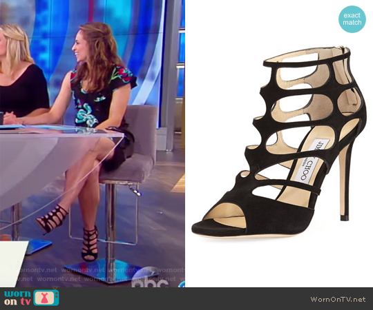 Jimmy Choo Ren Suede Caged 100mm Sandal worn by Jedediah Bila on The View