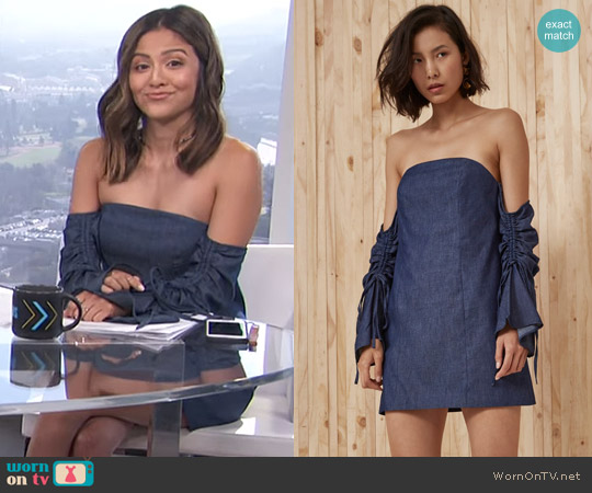 C/Meo Collective Right Kind Of Madness Dress worn by Erin Lim on E! News