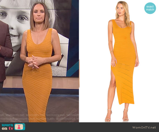 Ronny Kobo Ciera Bias Crochet Dress worn by Catt Sadler on E! News