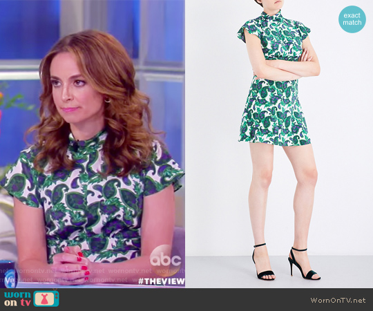 Sandro Paisley-patterned silk dress worn by Jedediah Bila on The View