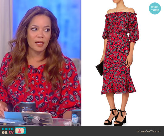 Saloni Grace Off-The-Shoulder Dress worn by Sunny Hostin on The View