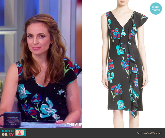 Diane von Furstenberg Silk Side Ruffle Sheath Dress worn by Jedediah Bila on The View