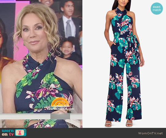 Tahari ASL Floral-Print Halter Jumpsuit worn by Kathie Lee Gifford on Today