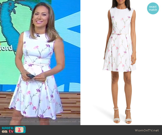 Ted Baker Ahlanna Sketchbook Skater Dress worn by Ginger Zee on Good Morning America