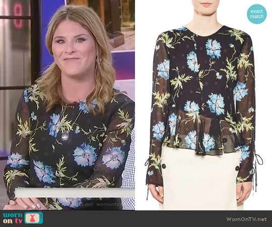 Topshop Evelyn Silk Blouse worn by Jenna Bush Hager on Today