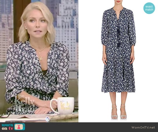 Ulla Johnson Clementine Cotton-Silk Peasant Midi-Dress worn by Kelly Ripa on Live with Kelly and Mark