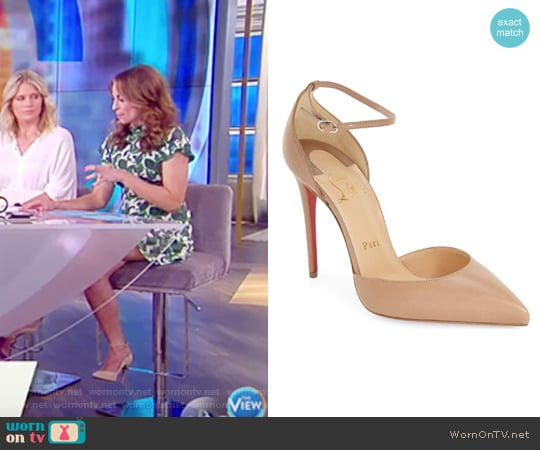 Christian Louboutin Uptown Ankle Strap Pointy Toe Pump worn by Jedediah Bila on The View