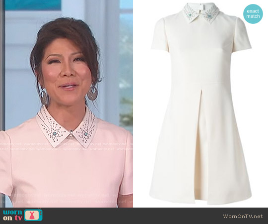 Valentino Studded Collar Dress worn by Julie Chen on The Talk