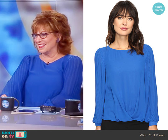 Vince Camuto Pleated Sleeve Fold-Over Blouse worn by Joy Behar on The View