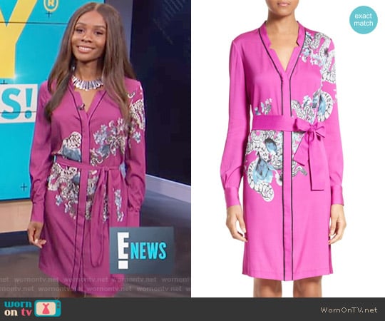 Yigal Azrouël Floral Pajama Dress worn by Zuri Hall on E! News