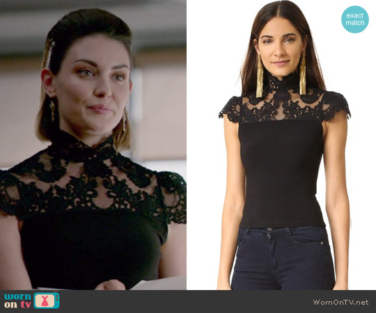 Alice + Olivia Dandi Lace Blouse worn by Sofya Voronova (Taylor Cole) on The Originals