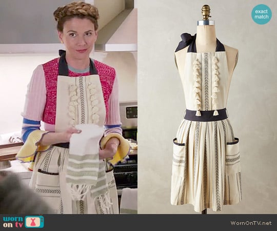 Tasseled Ambra Apron from Anthropologie worn by Liza Miller (Sutton Foster) on Younger