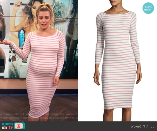 ATM Anthony Thomas Melillo Modal Rib Long-Sleeve Striped Dress worn by Carissa Loethen Culiner on E! News