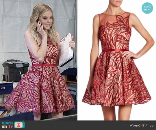 Basix Black Label Embroidered Illusion Fit-&-Flare Dress worn by Abby Newman (Melissa Ordway) on The Young and the Restless
