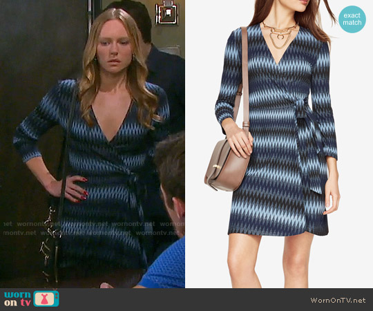 Bcbgmaxazria Adele Striped Wrap Dress worn by Abigail Deveraux (Kate Mansi) on Days of our Lives