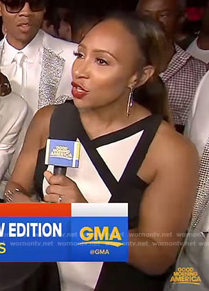 Mara’s black color-block evening dress on Good Morning America