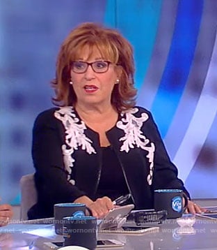 Joy’s black jacket with embroidered appliques on The View