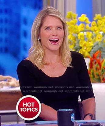 Sara’s black short sleeved dress on The View