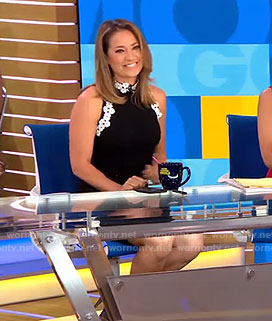 Ginger’s black floral trimmed dress on Good Morning America