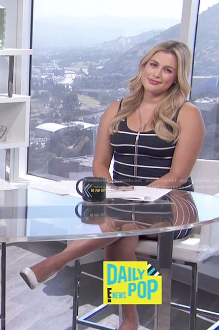 Carissa’s black striped tank dress on E! News Daily Pop