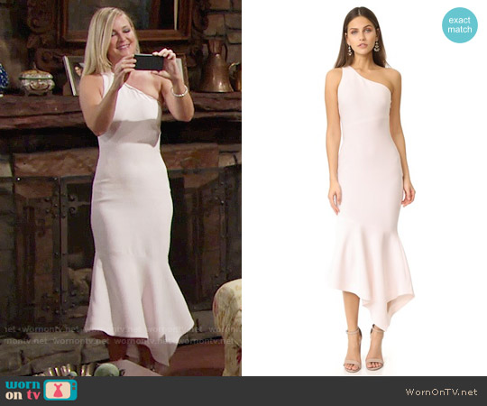 Cinq a Sept Dulcina Dress in Cinq Pink worn by Sharon Newman (Sharon Case) on The Young and the Restless