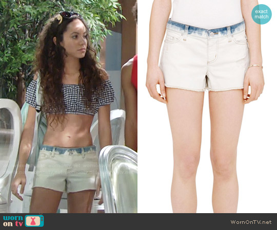Club Monaco Julia Distressed Denim Shorts worn by Mattie Ashby (Lexie Stevenson) on The Young and the Restless