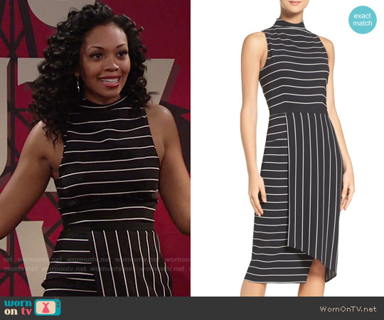 Cooper St Stripe Midi Dress worn by Hilary Curtis (Mishael Morgan) on The Young and the Restless